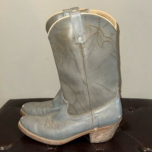 Vintage gray Dingo distressed rugged worn cowboy western boots size 9D